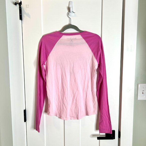 Lucky Brand 'Bulldog Motors' Graphic Pink Two-Tone Baseball Tee Long Sleeve M - Picture 4 of 4